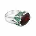 thumbnail image 3 of Real Garnet & Emerald Gemstone Finger Ring for Women, 925 Sterling Silver Designer Jewelry, Cocktail Fashion Finger, Handmade Jewelry, 3 of 5
