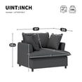 thumbnail image 2 of 37" Oversized Single Seat Sofa Module for Modular Sectional Sofa, Wide Seat Chenille Armchair with Pillows, Modern Upholstered Comfy Single Couch Lounge for Living Room, Apartment, Bedroom, 2 Colors, 2 of 8