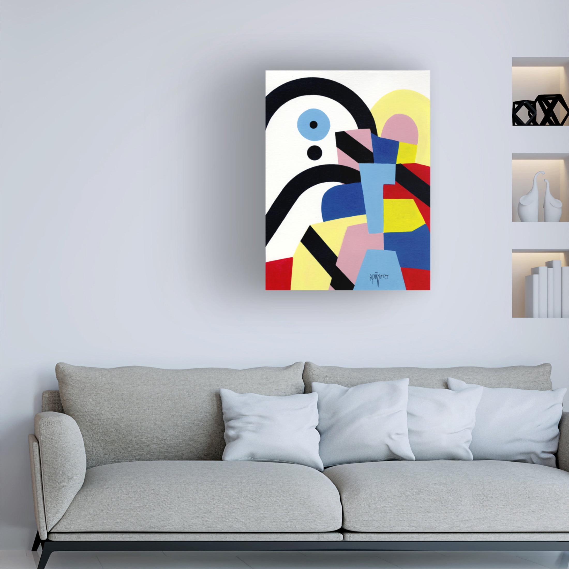 Canvas Wall Art - Antony Squizzato 'Black Rainbow Joe' Wall Art for Living Room, Bedroom, or Office Décor by Trademark Fine Art - 24 x 32 Inches