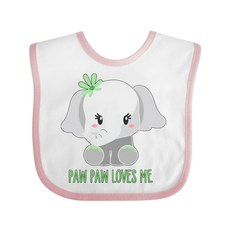 

Inktastic Paw Paw Loves Me- cute elephant Gift Baby Boy or Baby Girl Bib