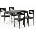 thumbnail image 7 of 5 Piece Dining Table Set, Dining Table and Chairs Set for 4, Kitchen Table Set for Dining Room Kitchen Apartment, Black, 7 of 7