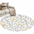 thumbnail image 2 of Wildflowers Blossom Round Area Rug 4 FT, Non Slip Indoor Outdoor Rug, Spring Pastoral Botanical Flowers Rustic Washable Circular Carpet Non-Shedding Floor Mat for Coffee Table Nursery Foyer Balcony, 2 of 9