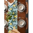 thumbnail image 2 of Lemon Bird Table Runner Cotton Linen 48 Inch Holiday Dresser Scarves, Farmhouse Flowers Plant Leaf Spring Summer Tablerunner for Kitchen Coffee Dining Bedroom Dinner Scarf Décor 13''x48'', 2 of 9