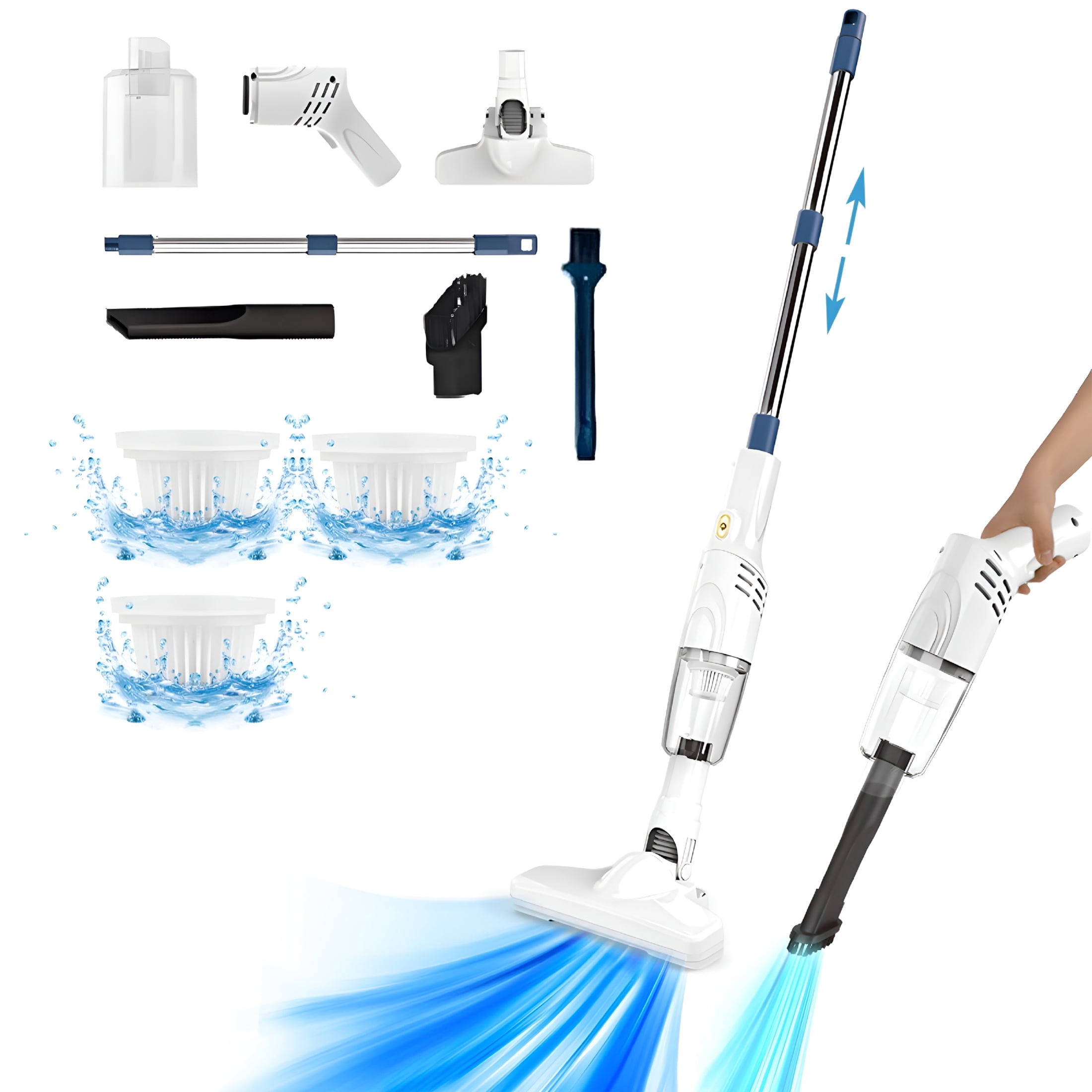 ZEPARO Stick Vacuums&Electric Brooms,Cordless Stick Vacuum Cleaner,Lightweight Vacuum Cleaners for Carpet and Hardwood Floor Pet Hair