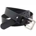 thumbnail image 4 of 1 1/2 Black Bridle Leather Belt Double Hole Roller Buckle Made in USA, 4 of 4