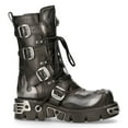 thumbnail image 3 of New Rock 107-S2 Black/Silver Gothic Leather Flame Boots 36, 3 of 9