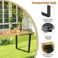 thumbnail image 4 of Spaco 6-Person Acacia Wood Outdoor Dining Table with 2 Inch Umbrella Hole, Patio&nbsp;Dining&nbsp;Table, Brown, 4 of 6