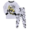 thumbnail image 3 of Xudanell Boys Pajamas 100% Cotton Toddler Clothes Set Planet Dinosaur Long Sleeve Sleepwear 2 Piece Kids Pjs Dark Gray,Size 2-3 Years, 3 of 9