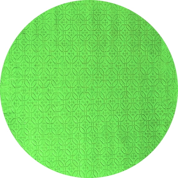 Ahgly Company Indoor Round Solid Green Modern Area Rugs, 8' Round
