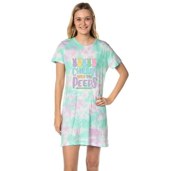 Easter Peeps Women's Chillin' Marshmallow Candy Pastel Nightgown Pajama