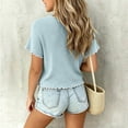thumbnail image 5 of yillto Short Sleeve Tee for Girls Round Neck Shirts Bow Ruffle Sleeve Summer Cute Tops 3-14 Years, 5 of 7