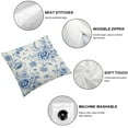 thumbnail image 4 of Heduofu  Anemone Flower Decorative Throw Pillow Case Pack of 2, Floral Pattern with Bouquet of Blue Flowers Delicate Victorian Design, Couch Bedroom Living Room Cushion Cover, 18", Night Blue White, 4 of 6