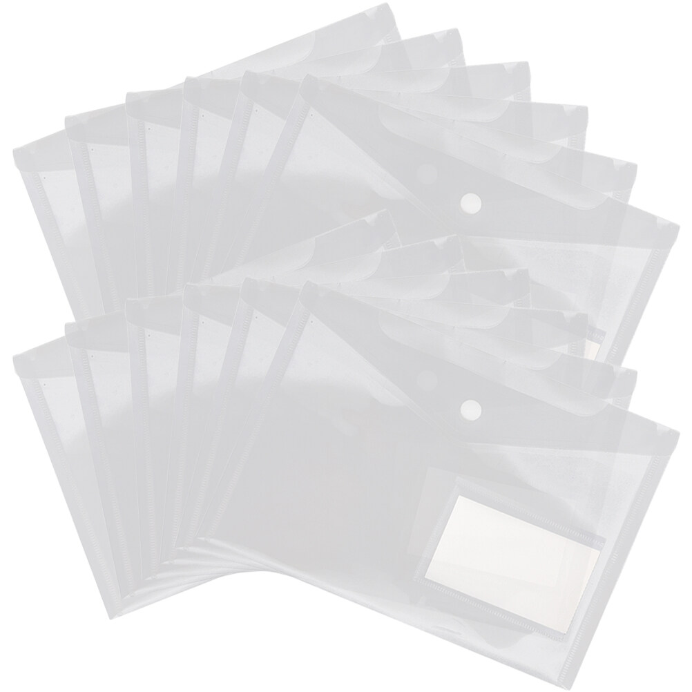 12Pcs Transparent File Organizers Portable A5 File Organizers Paper Clear Pockets with Snap