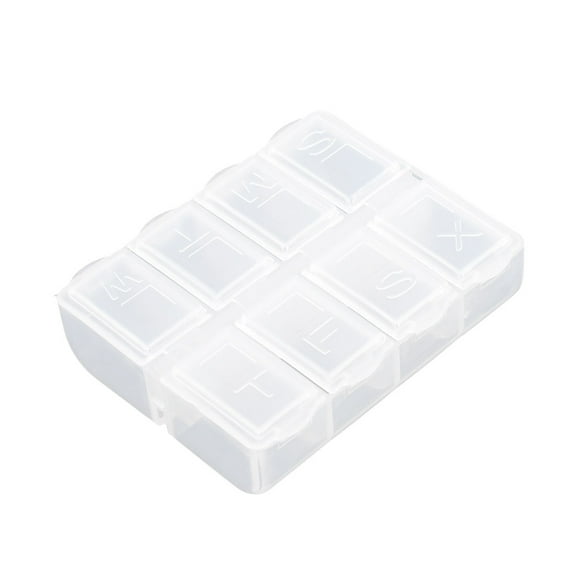 Weekly 8 Compartments  Box Tablet Holder Case Organizer Container Clear