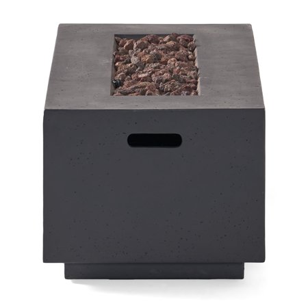 40" Outdoor 40,000 BTU Rectangular MgO Concrete Propane Fire Pit, Light Grey (Tank Cover Not Included)