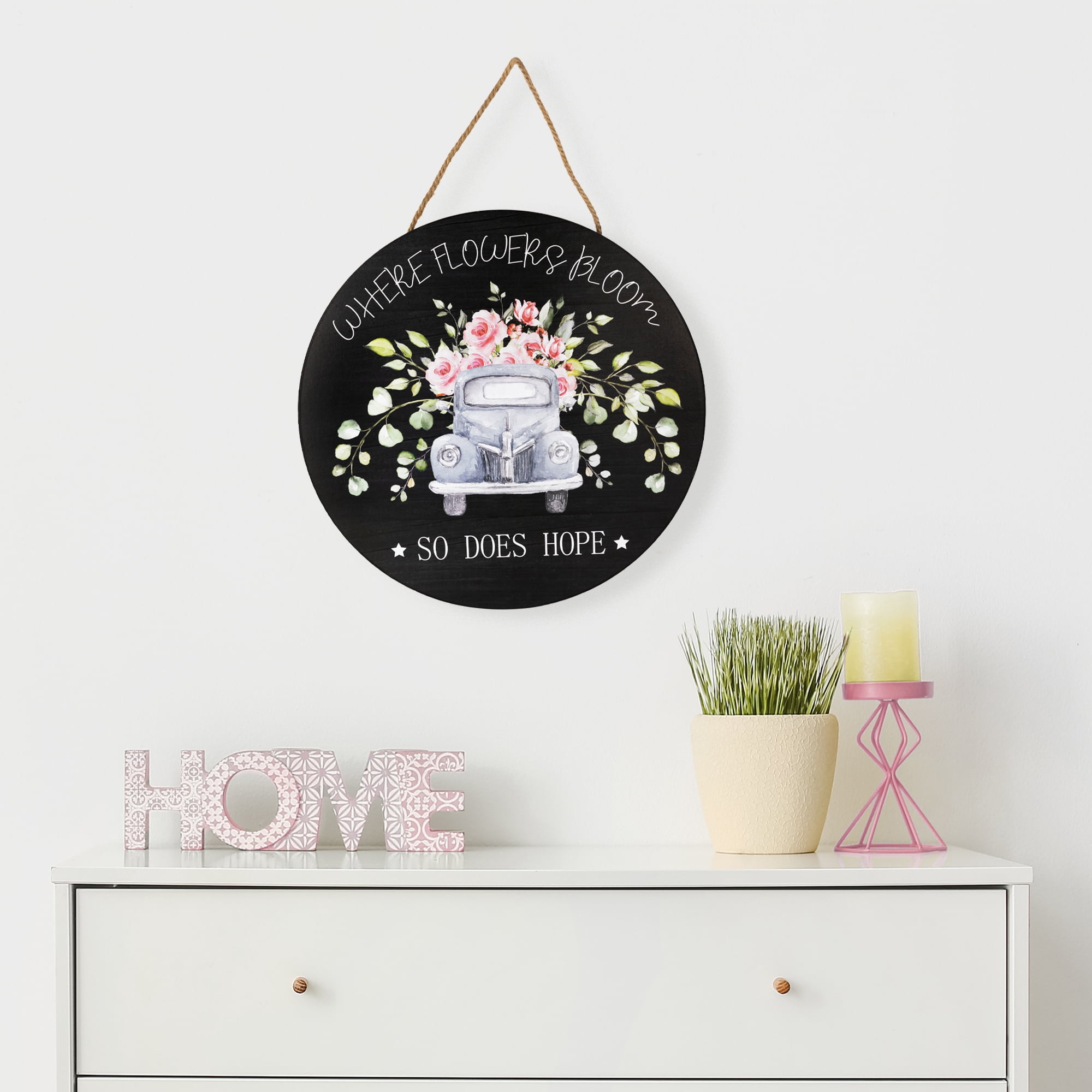 Northlight Where Flowers Bloom Wooden Wall Sign - 15.75"