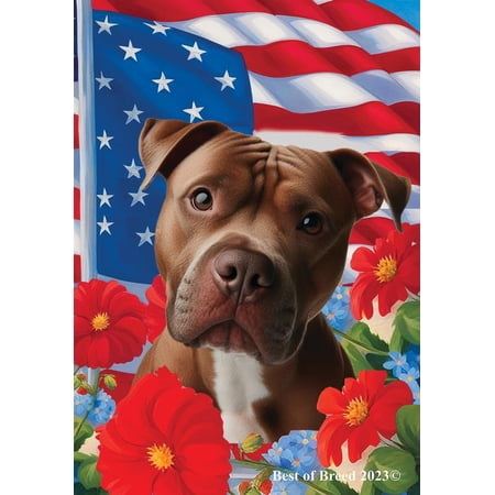 Pit Bull Terrier - Best of Breed Patriotic I House Flag