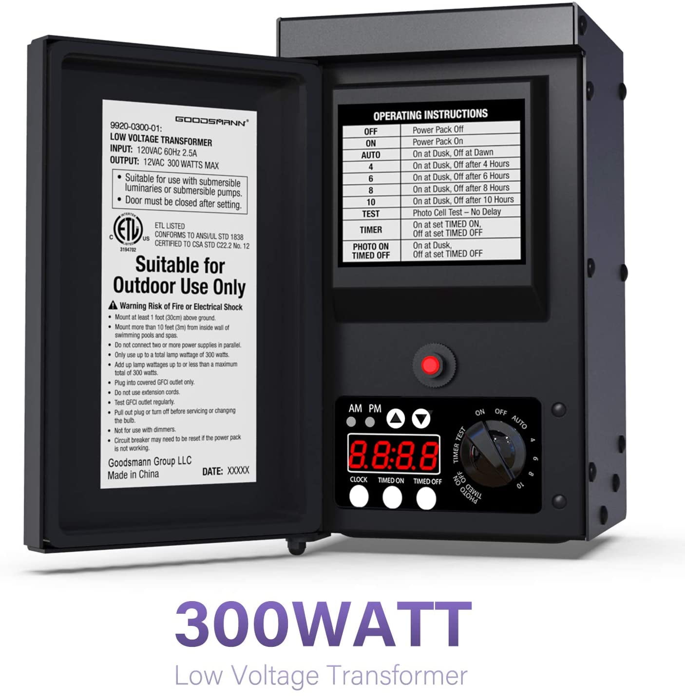 Details about   Malibu Low Voltage Transformer 12VAC 2x 300 Watts 8100-0600-01