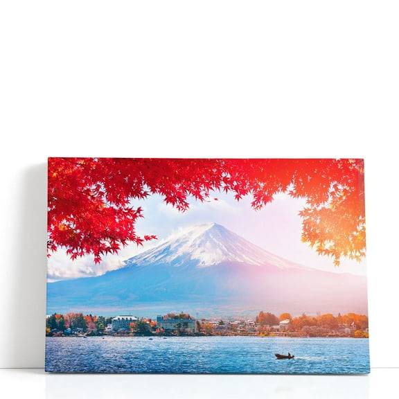 Autumn N Fuji Mountain in Japan - Wrapped Canvas Print Wall Art | 18" W x 12" H