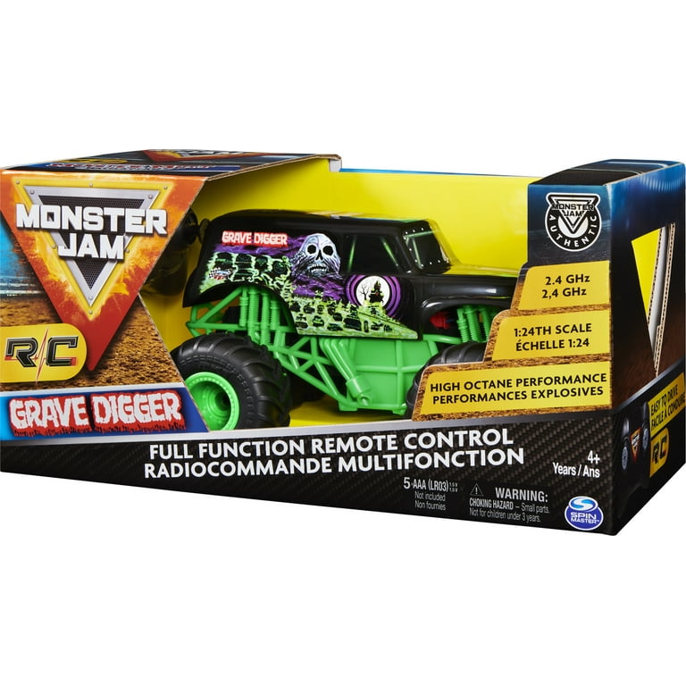 Carrinho de Controle Remoto Monster Jam Grave Digger - Brinquedos 