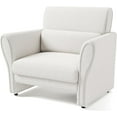 thumbnail image 6 of Modern Deep Seat Accent Chair - Offwhite Boucle Upholstery, Removable Lumbar Pillow, High Backrest, Faux Lambskin - Cozy for Living Room, Bedroom, Office - One, Offwhite Lambskin, 6 of 6