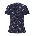 thumbnail image 6 of Zufioo Anchors for Women's Deep V-neck Short-sleeved T-shirt, Top with Short Sleeves - with Stainless Steel Buckle, Moisture Wicking, Ideal Home Wear-Large, 6 of 9