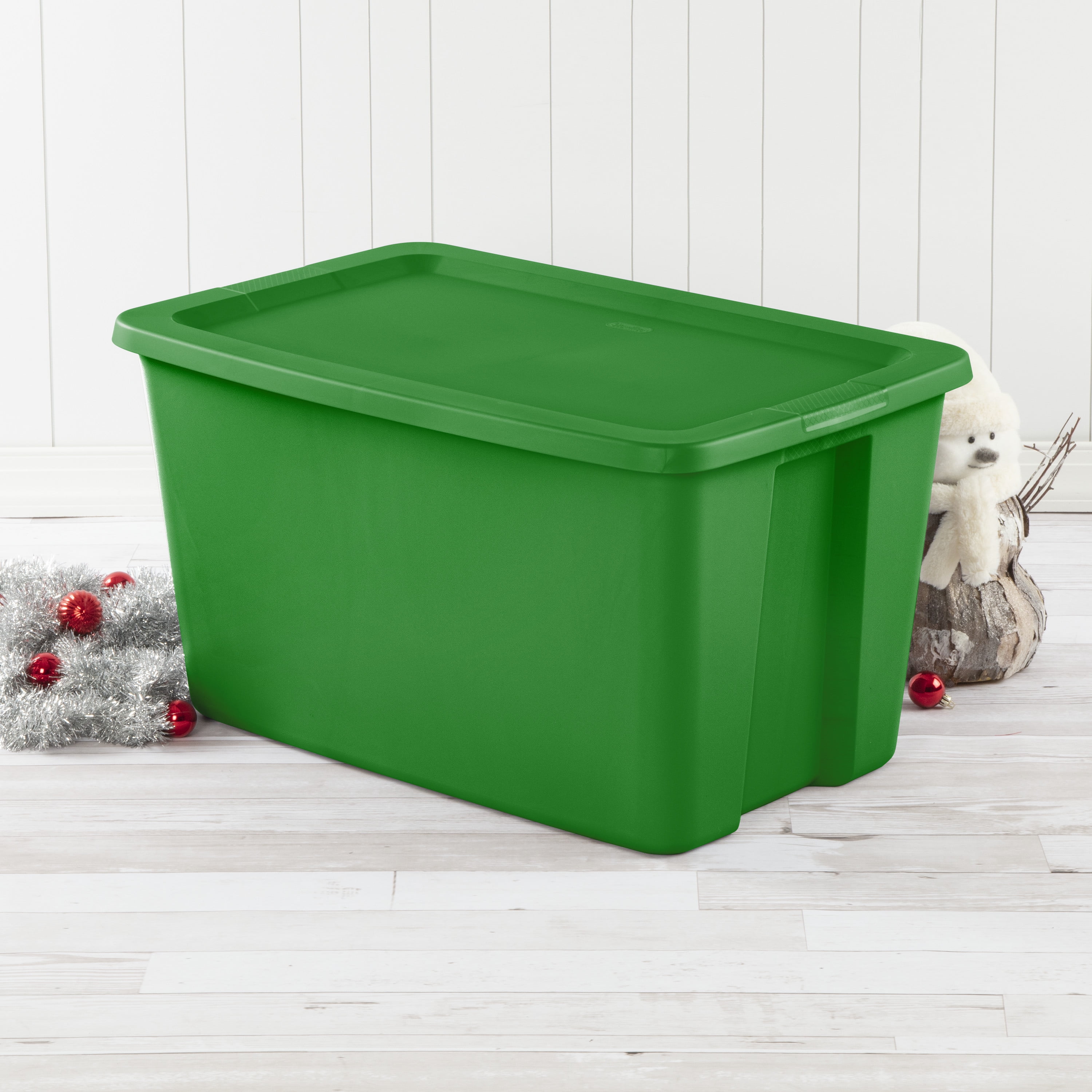 NEW Sterilite 18 Gallon Tote Box Plastic, Elf Green, Set of 8,Free