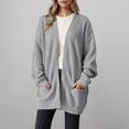 thumbnail image 2 of Kaemgyyd Cardigan Sweaters for Women Fashion Casual Open Front Knit Outwear Fall Winter Warm Long Sleeve Coats with Pockets, 2 of 6