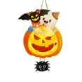 thumbnail image 2 of 1Pc Halloween Lighted Hanging Pumpkin Lantern, Pumpkin Halloween Wall Decor for Home Party Indoor Outdoor (Bat), 2 of 7