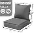 thumbnail image 5 of Pakunoda Outdoor Deep Seat Cushion Set for Patio Furniture, Waterproof & Fade Resistant, 19" L X 19" W X 4" H, Ligth Gray, 5 of 6