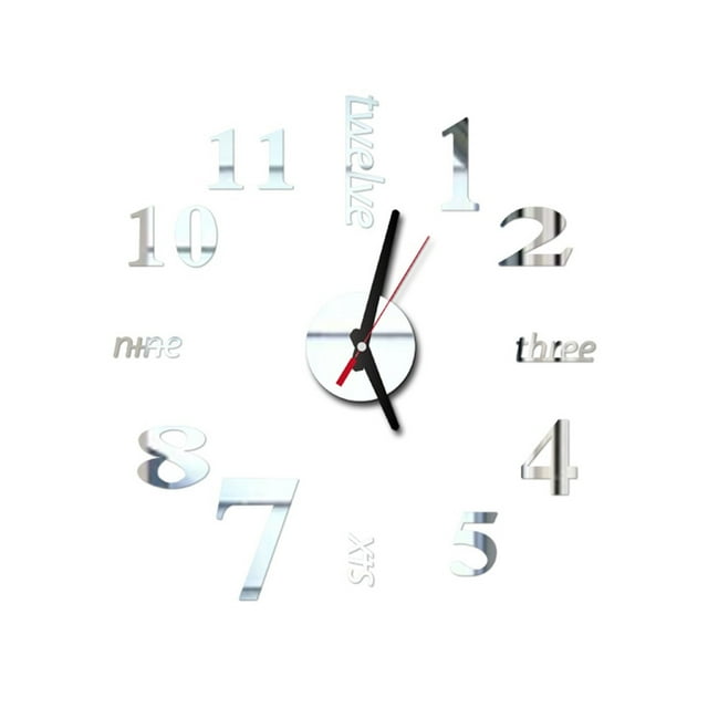 House with A Clock in the Walls 3D Diy Roman Numbers Acrylic Mirror Wall Sticker Clock Home Decor Mural Decals Stick on Mirrors for Wall Decor Acrylic Mirror Wall Stickers