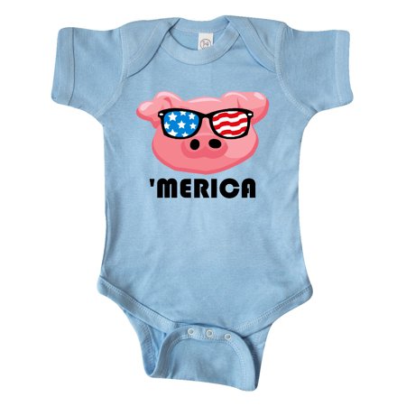 

Inktastic Merica Pig Gift Baby Boy or Baby Girl Bodysuit