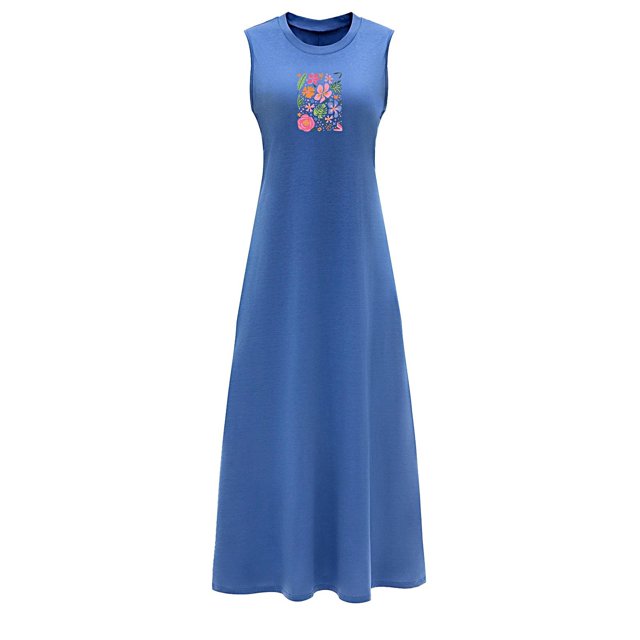 Vestido de verano para mujer, vestido largo sencillo sin mangas de primavera para regalo para citas de mujeres M