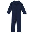 thumbnail image 4 of YONGHS Kids Boys Long Sleeve Coverall Overalls Bodysuit Hip-Hop Jumpsuit 6-16 A Dark Blue 16, 4 of 5