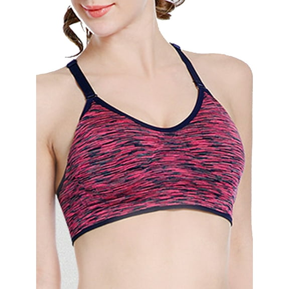 LELINTA Women's Removable Padded Sports Bras Medium Support Workout Yoga Bra Purple Size S-L