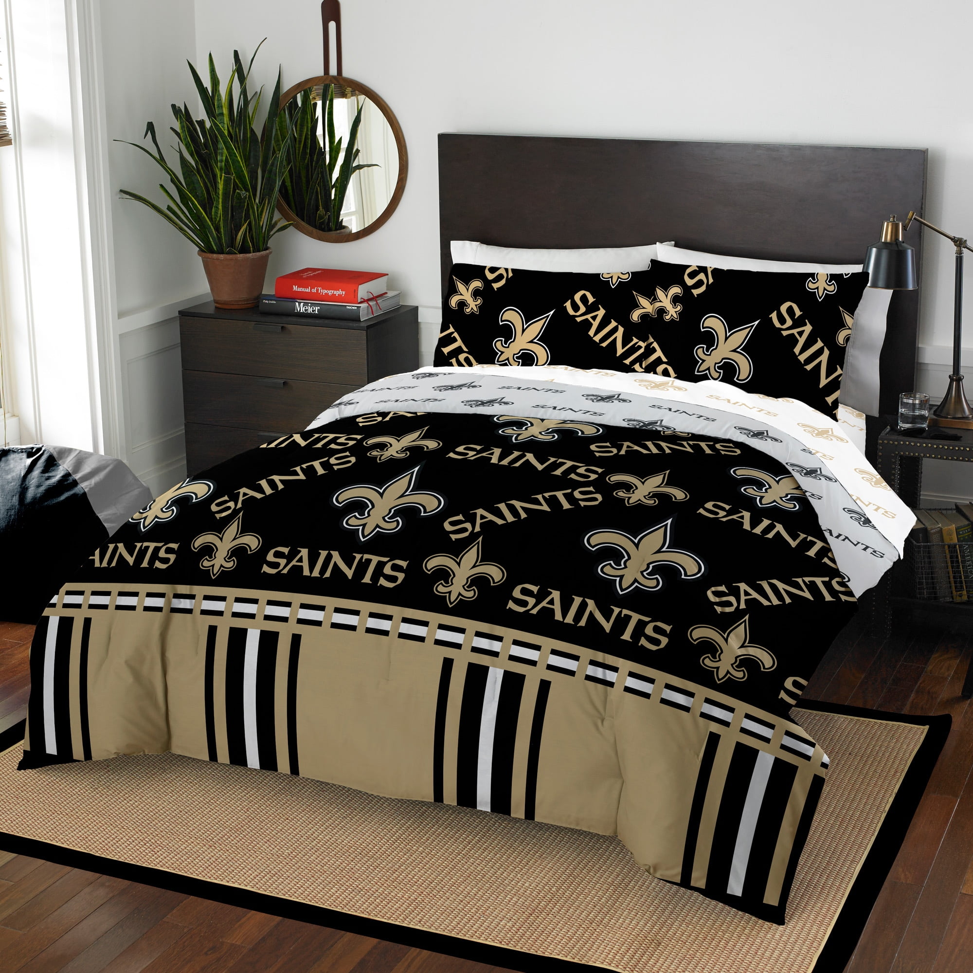 New Orleans Saints Fitted Sheet 3PCS Bed Sheet & Pillowcase Bedding set Gifts 