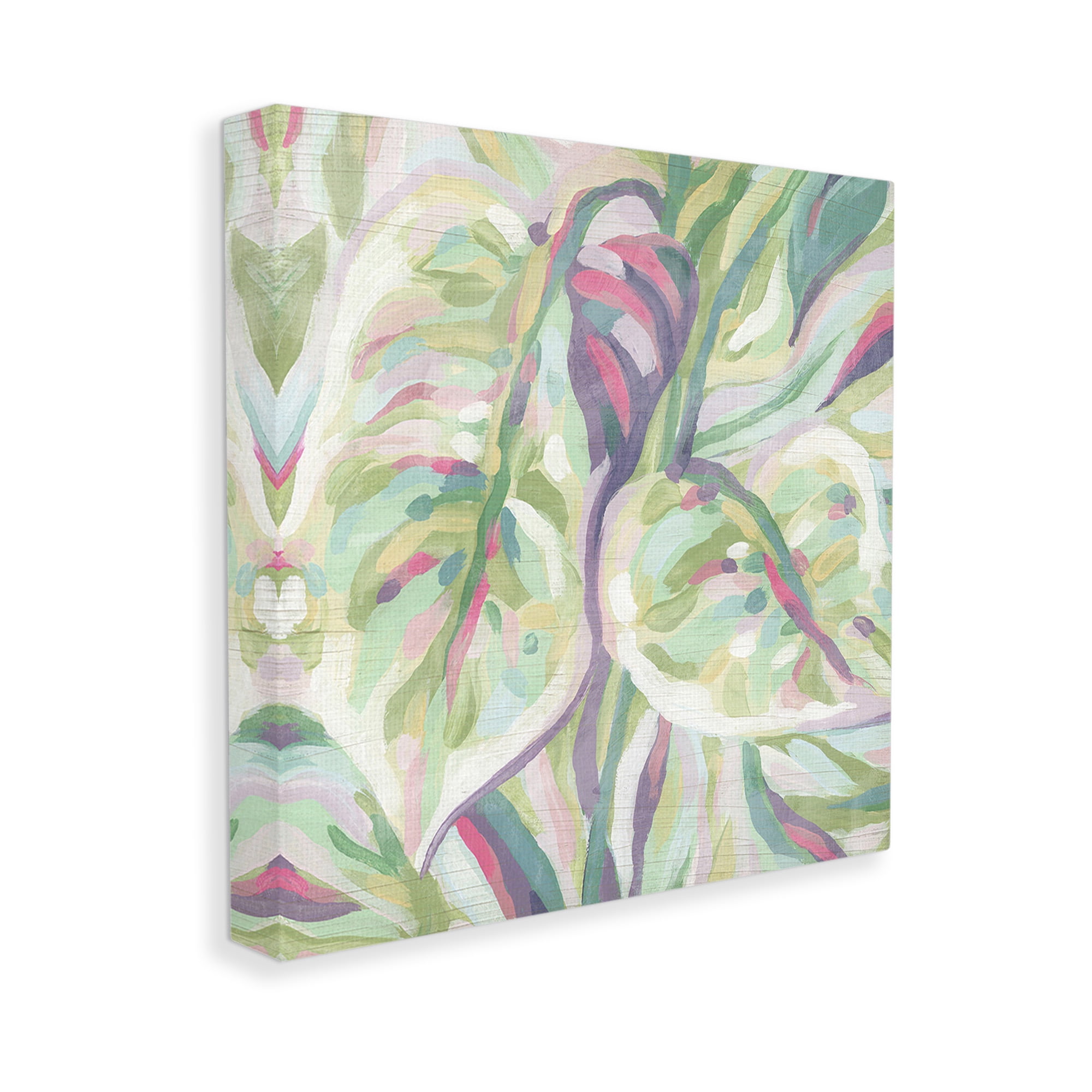 Stupell Industries Abstract Pastel Leaves Botanical & Floral Painting Gallery Wrapped Canvas Art Print Wall Art, 24 x 24