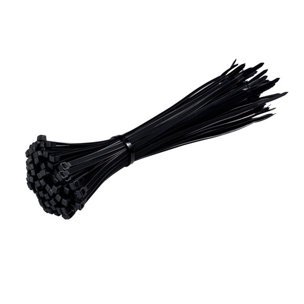 Bridas con cremallera para cables, alta resistencia a la tracción de alambre de plástico de alta calidad de 4,7 pulgadas, bridas con cremallera de nailon negro autoblocantes para interiores