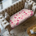 thumbnail image 2 of Renewold Pink Heart Beige Sofa Cushion Slipcover Elastic Couch Seat Cushion Cover Universal Couch Cover Protector Sofa Slipcover for Valentines Day Decor with Elastic Bands Washable, L, 2 of 5