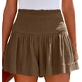 thumbnail image 1 of Pantalones cortos casuales, pantalones cortos de cintura alta fruncidos, pantalones cortos de cintura alta, pantalones cortos de verano, integración sin costuras, 1 of 6
