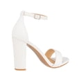 thumbnail image 5 of Women Chunky Heeled Ankle Strap Sandals Elegant Single Band Buckle Decor Sandals High Heel Sandals Open Toe Ankle Strap Sandals Heels, 5 of 5