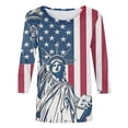thumbnail image 4 of Itsame 4th of July Shirts Women Independence Day Short T-Shirt Sleeve American Flags Printed Short Sleeve Top, Round Neck Multicolor, 4 of 5