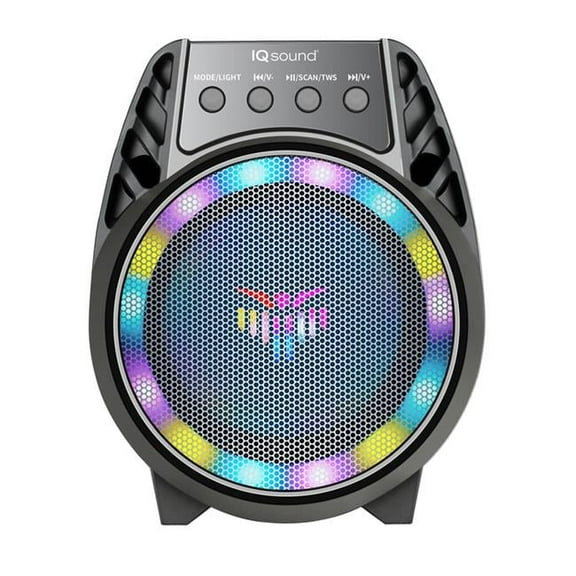 4' Bluetooth TWS Party Speaker with Colorful LED Light Show () Black