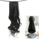 thumbnail image 3 of WORGEOUS Peluca de pelo largo y rizado de 48 cm, cola de caballo con cordón, postizo sintético, extensiones de cabello de cola de caballo ondulada (negro natural), 3 of 8