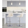 thumbnail image 3 of LumiSource Cream Noise Fabric, Chrome Metal Toriano Adjustable Barstool - Set of 2, 3 of 8