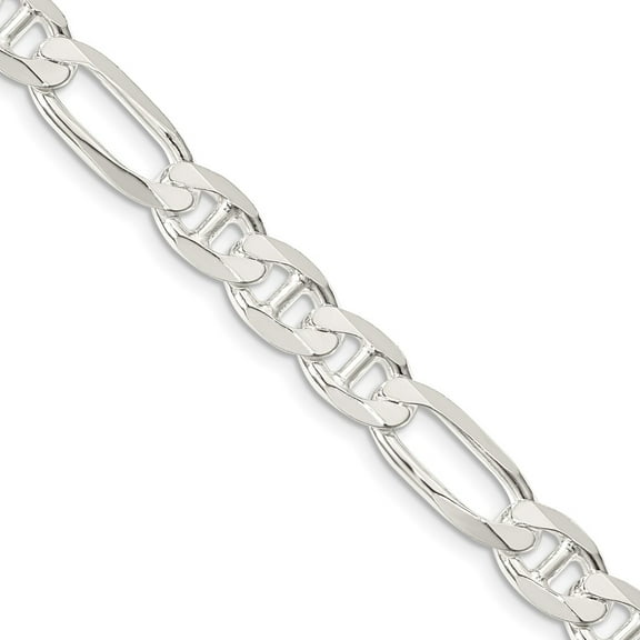 Sterling Silver 7.5mm Figaro Anchor Chain QAF200