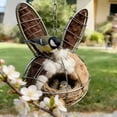 thumbnail image 3 of 1 Pcs Hummingbird Nesting Material, Bird Nesting Material Holder, Refillable Bird Nesting Station, Handmade Fiber Bird Nesting Heart for Home Garden Yard (Bunny Shaped, 7.9 inch), 3 of 8