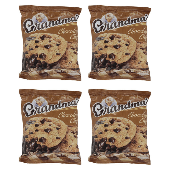 Grandma’s Cookies, Chocolate Chip Cookie, 2.875 oz Cookies Pack, (Single Pack) (Packaging May Vary)​ (Pack of 4)