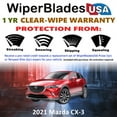 thumbnail image 2 of 2021 Mazda CX-3 Beam Wiper Blades Wipers w/1yr Warranty (Set of 2) (WiperBladesUSA), 2 of 5