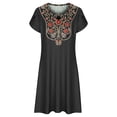 thumbnail image 4 of Puntoco Vestido Casual Suelto De Verano Con Estampado De Manga Corta Para Mujer, Vestido De Cuello Redondo De Manga Corta, Negro L,Regalos Para Mujer Joven, 4 of 4